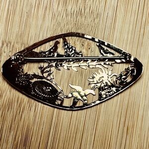Wild Byrde Ocean Sea Life Brooch Pin Crab Star Fish Sea Shells Eclectic Hammered